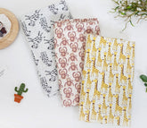 動物斑馬猴長頸鹿圖案布料,可愛,兒童,縫紉,被子,韓國製造,半碼